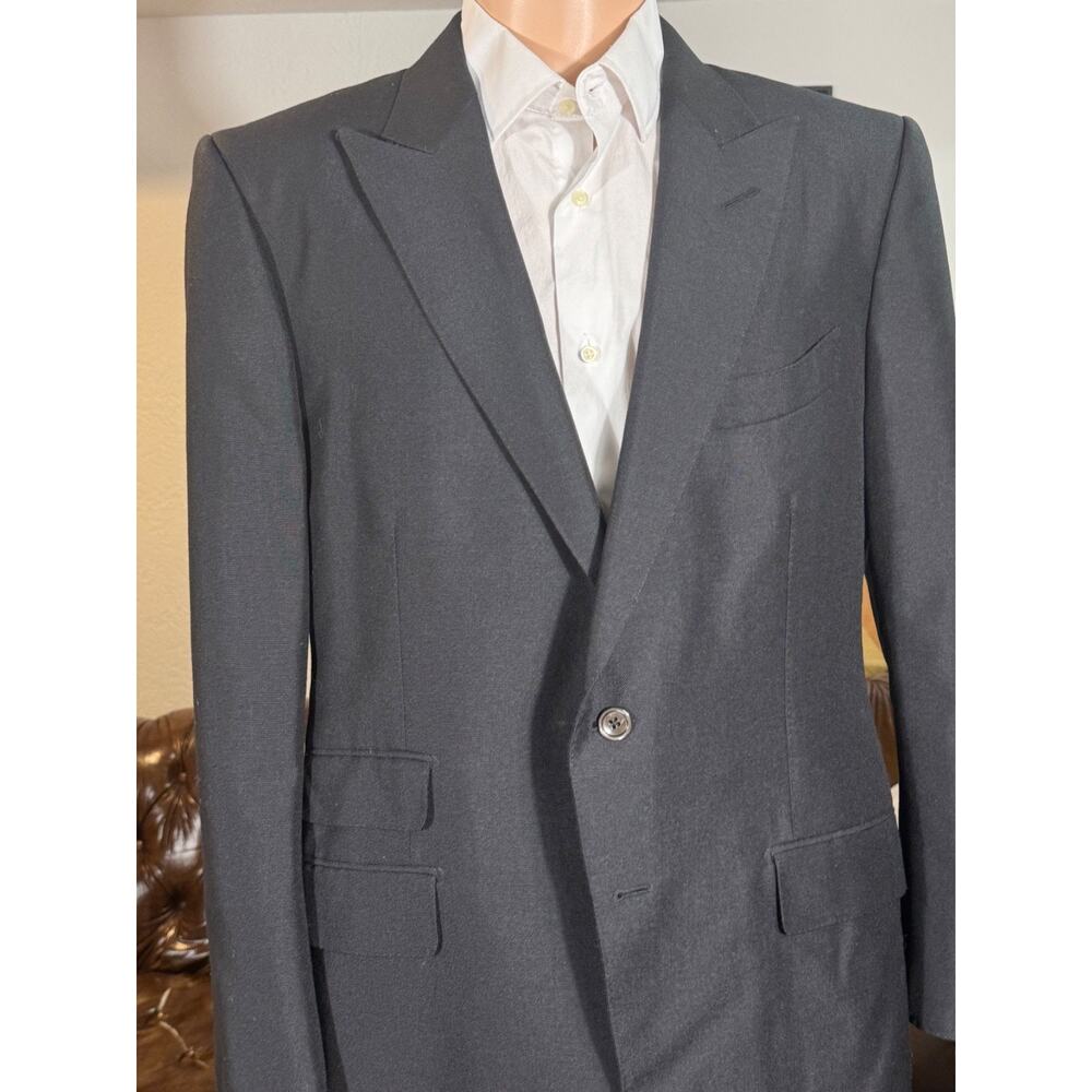 Tom Ford Wool Mohair Black O Connor Peak Lapel Blazer Sportcoat EUC 56 46R